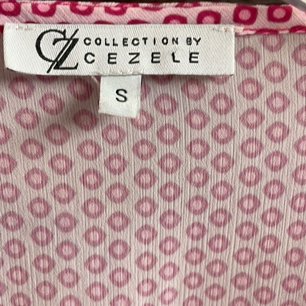 CZ COLLECTION BY CEZELE Womens Tassel Boho Dress Swimcover Sz Small Pink White - Picture 10 of 12